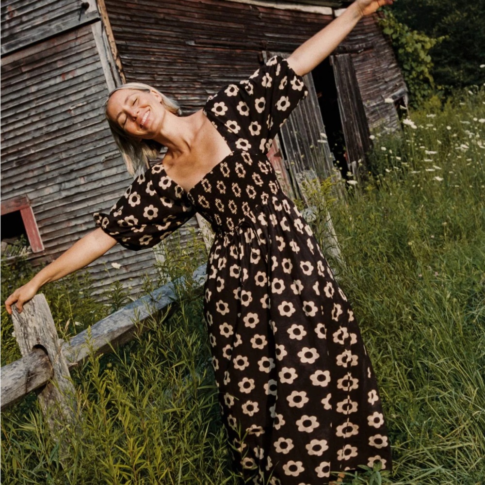 Christy Dawn Dress, Noir Daisy, XS